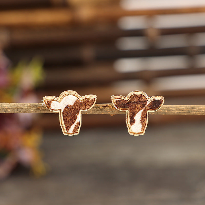 Bull Head Alloy Stud Earrings