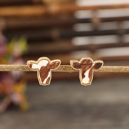 Bull Head Alloy Stud Earrings