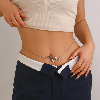 Zircon navel nail body chain sexy imitation pearl tassel chain