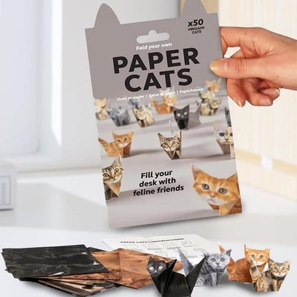 3D Paper Cats Origami Kit – 50 Sheets of Fun Crafting for Kids & Adults