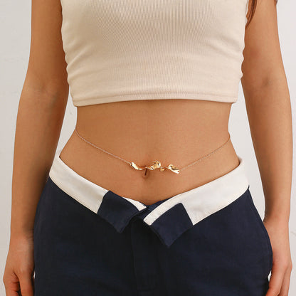 Zircon navel nail body chain sexy imitation pearl tassel chain