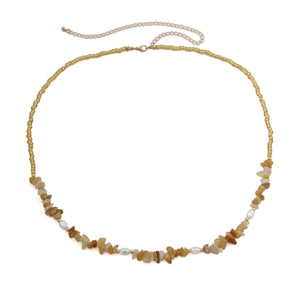 Gravel imitation pearl beach waist chain waist chain jewelry versatile single-layer bead body chain