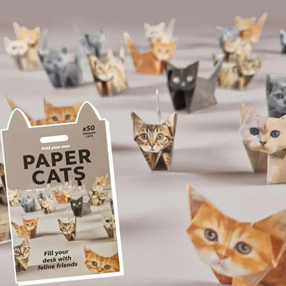 3D Paper Cats Origami Kit – 50 Sheets of Fun Crafting for Kids & Adults