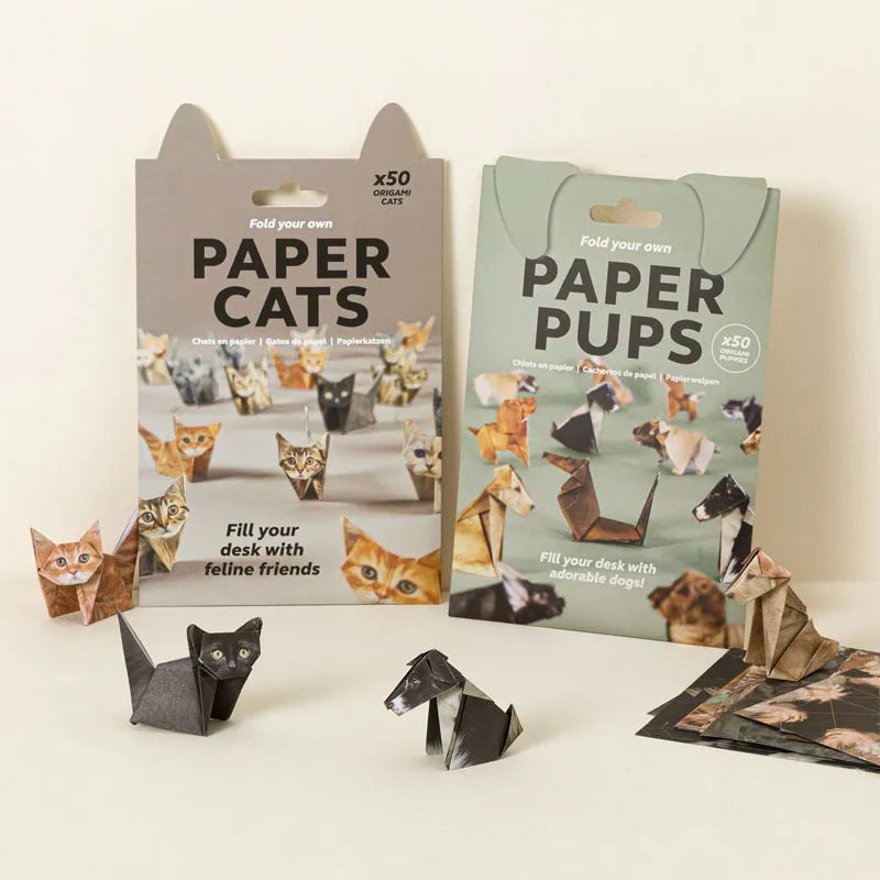 3D Paper Cats Origami Kit – 50 Sheets of Fun Crafting for Kids & Adults